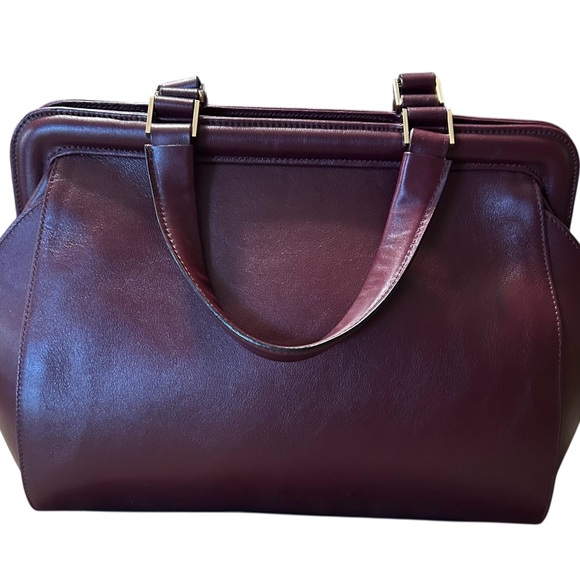 Hobbs Structured Burgundy Leather Tote — Classic British Style - Picture 5 of 11